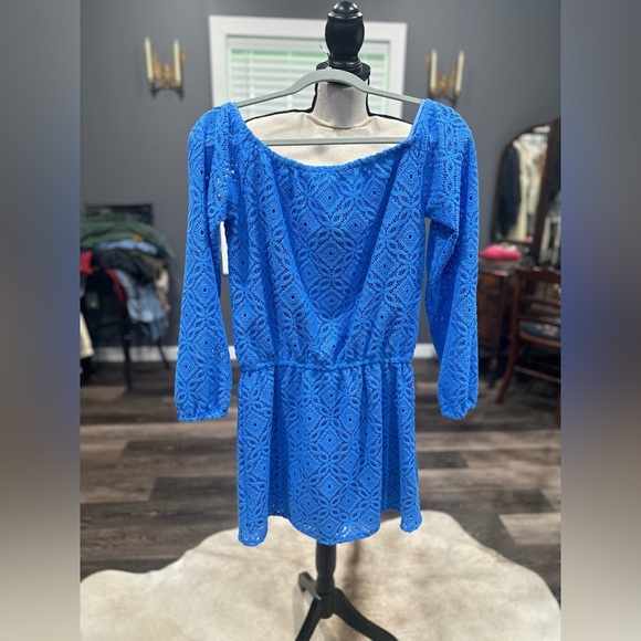 Lilly Pulitzer Lana Skort Romper Dress Size Small Blue Shell Lace Preppy Skort - Picture 4 of 9